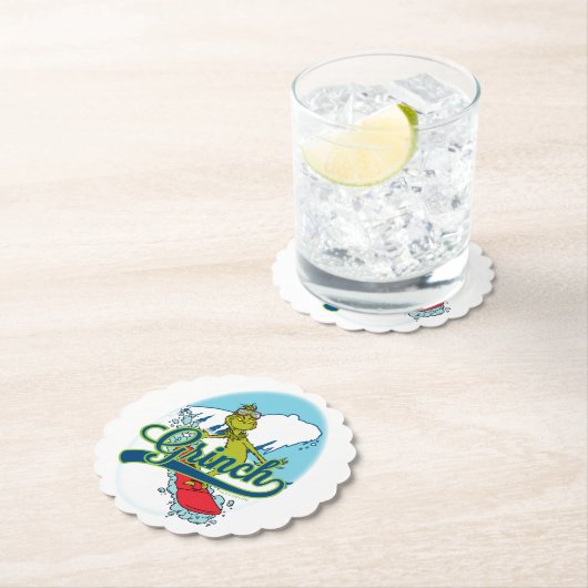 Grinch Snowboarding Untersetzer (Vor Ort)