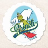 Grinch Snowboarding Untersetzer (Vorderseite)