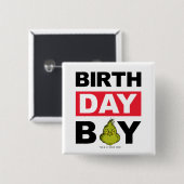 Grinch Snowflake Birthday Boy Button (Vorne & Hinten)