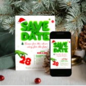 Grinch Style Save The Date Christmas New Year Einladung