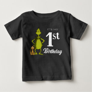Grinch Tafel erster Geburtstag Baby T-shirt