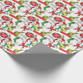 Grinch Unartig oder Nett Muster Geschenkpapier (Ecke)