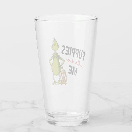 Grinch und Max | Welpen Liebe Glas (Rückseite)