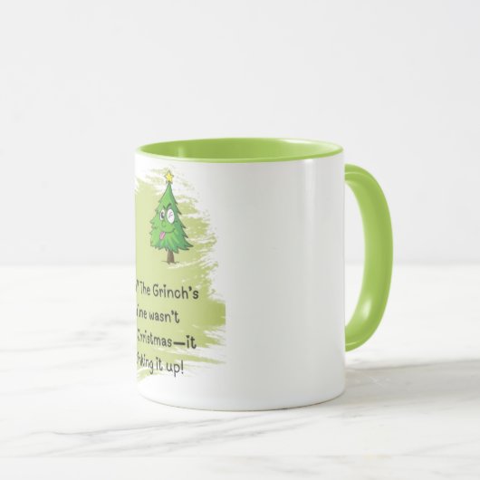 Grinch Vibes Coffee Tasse - Perfekt spielende Sips (VorderseiteRechts)