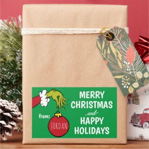 Grinch Von Weihnachtsgeschenk-Anhänger Rechteckiger Aufkleber