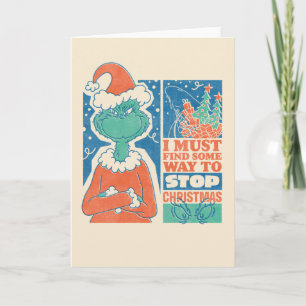 Grinch   Weihnachten Stoppen Vintage-Grafik Karte