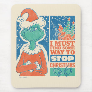 Grinch Weihnachten stoppen Vintage-Grafik Mousepad