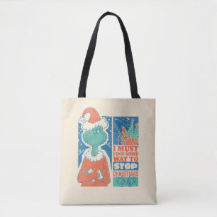 Grinch Weihnachten stoppen Vintage Grafik Tasche