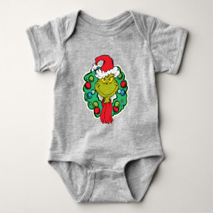 Grinch   Weihnachts-Weihnachts-Kranz Baby Strampler