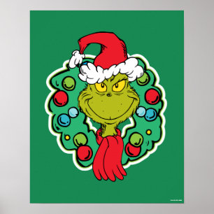 Grinch Weihnachts-Weihnachts-Kranz Poster