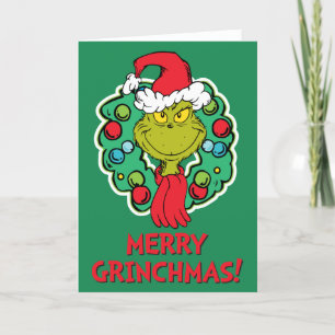 Grinch Weihnachtskränze Feiertagskarte