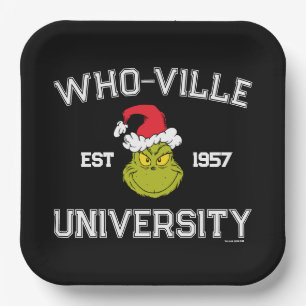 Grinch Who-ville Universität Est 1957 Pappteller