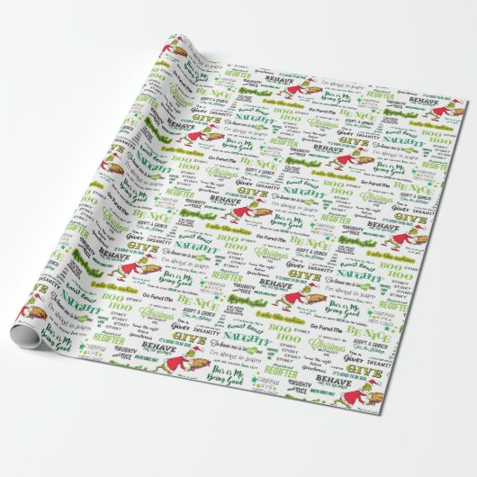 Grinch Zitatmuster Geschenkpapier (Ungerollt)