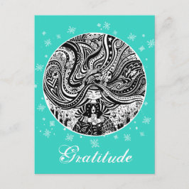 Grincheux Angel Wish | Aqua Postcard Postkarte