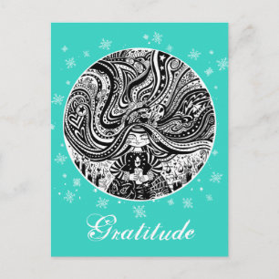 Grincheux Angel Wish Aqua Postcard Postkarte