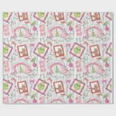 Grinchmas in Who-ville pink and green wrapping pap Geschenkpapier (Flach)