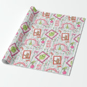 Grinchmas in Who-ville pink and green wrapping pap Geschenkpapier (Ungerollt)