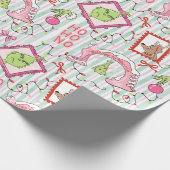 Grinchmas in Who-ville pink and green wrapping pap Geschenkpapier (Ecke)