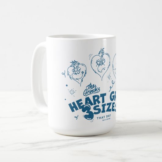 Grinch's Heart wuchs um 3 Größen Kaffeetasse (Vorderseite Links)