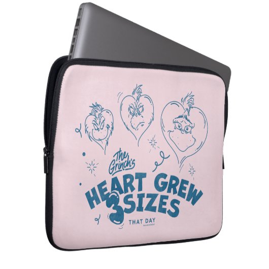Grinch's Heart wuchs um 3 Größen Laptopschutzhülle (Vorne Rechts)