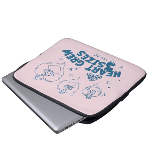 Grinch's Heart wuchs um 3 Größen Laptopschutzhülle (Vorne Knopf)