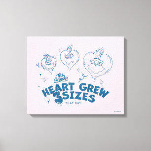 Grinch's Heart wuchs um 3 Größen Leinwanddruck