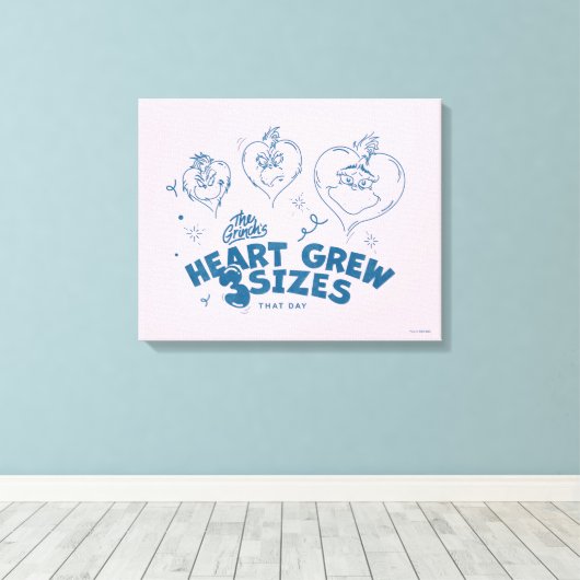 Grinch's Heart wuchs um 3 Größen Leinwanddruck (Insitu (Holzboden))