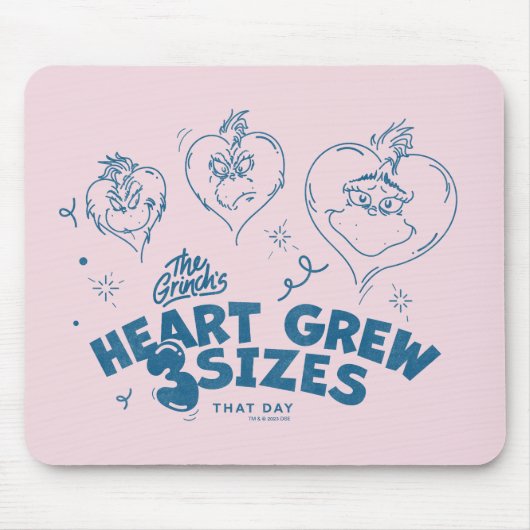 Grinch's Heart wuchs um 3 Größen Mousepad (Vorne)