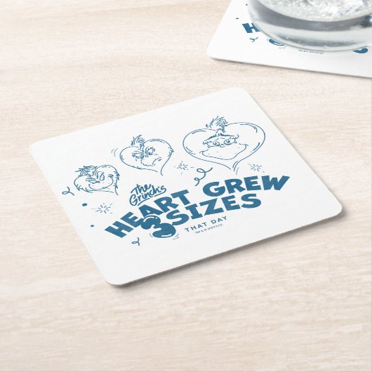 Grinch's Heart wuchs um 3 Größen Rechteckiger Pappuntersetzer (angewinkelt)