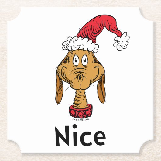 Grinchs Max | Weihnachtsmann-Hut Untersetzer (Vorderseite)