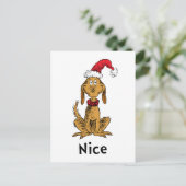 Grinchs Max | Weihnachtsmannmütze Postkarte (Stehend Vorderseite)