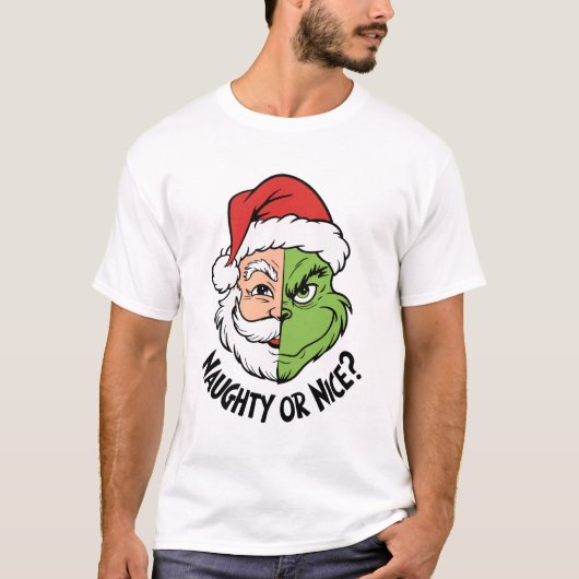 Grinchy Claus: Wer war schüchtern oder nett? T-Shirt (Vorderseite)