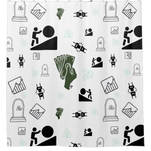 Grind & Gain Duschvorhang Motivierend Geld (Vorderseite)