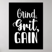 Grind, Grit, Gain, Hustle, Fitness, Erfolgsmotivat Poster (Vorne)