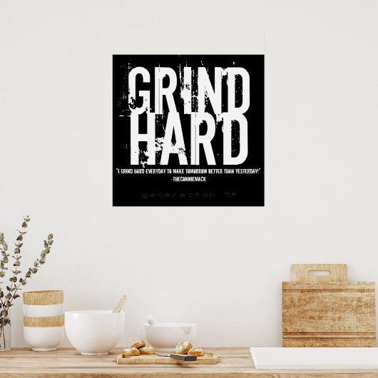 GRIND HARD Poster (Küche)