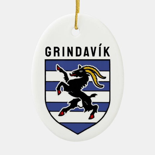 Grindavík-Wappen - Island Keramik Ornament (Vorne)
