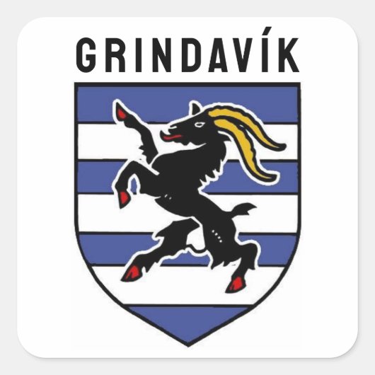 Grindavík-Wappen - Island Quadratischer Aufkleber (Vorderseite)