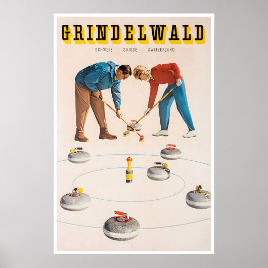 Grindelwald Art Schweizer Reiseplakat Schweiz Poster (Vorne)