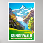 Grindelwald, Bergspitze, Schweiz, Vintag Poster (Vorne)
