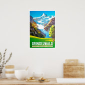 Grindelwald, Bergspitze, Schweiz, Vintag Poster (Küche)