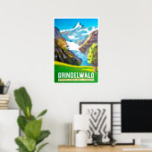 Grindelwald, Bergspitze, Schweiz, Vintag Poster (Heimbüro)
