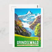 Grindelwald, Bergspitze, Schweiz, Vintag Postkarte (Vorne/Hinten)