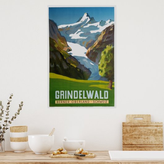 Grindelwald, Berner Oberland, Schweiz, Ski Poster (Küche)