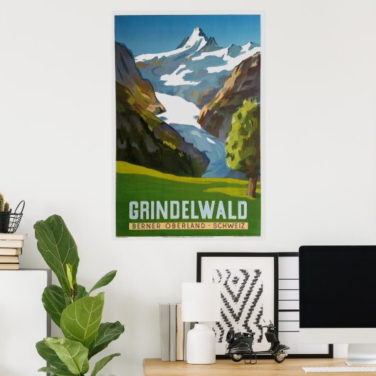 Grindelwald, Berner Oberland, Schweiz, Ski Poster (Heimbüro)