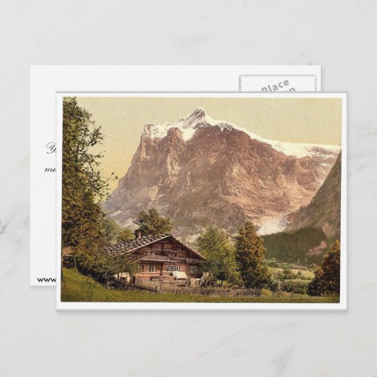 Grindelwald, Chalet und Monte Wetterhorn, Bernese Postkarte (Vorne/Hinten)