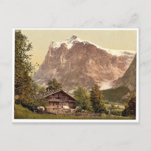 Grindelwald, Chalet und Monte Wetterhorn, Bernese Postkarte