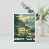 Grindelwald Schweiz Alpen Vintag Postkarte (Stehend Vorderseite)