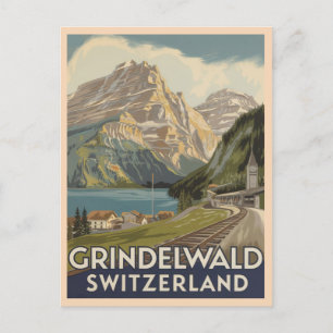 Grindelwald Schweiz Alps Retro Postkarte
