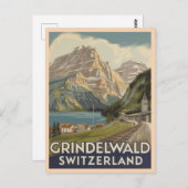 Grindelwald Schweiz Alps Retro Postkarte (Vorne/Hinten)