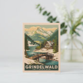 Grindelwald Schweiz Alps Retro Postkarte (Stehend Vorderseite)